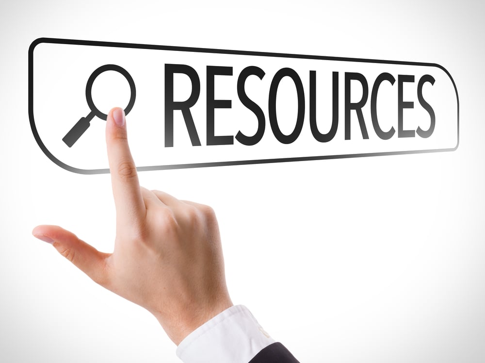 Resources written in search bar on virtual screen Resources written in search bar on virtual screen